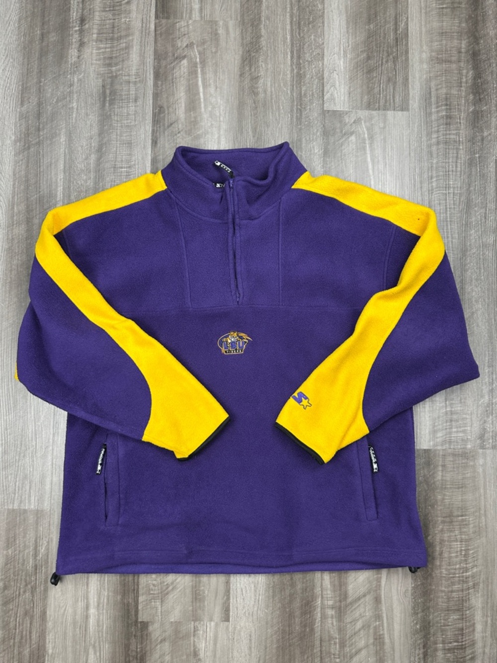 LSU Tigers Vintage Starter Made in Swaziland Fleece Quarter Zip Pullover - 2XL